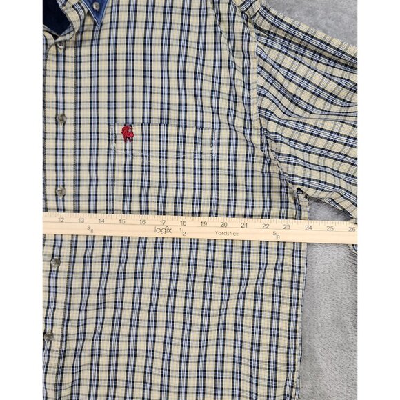 Wrangler PBR Shirt Mens XL Yellow Plaid Western Button Down Long Sleeve Vintage - Picture 4 of 10